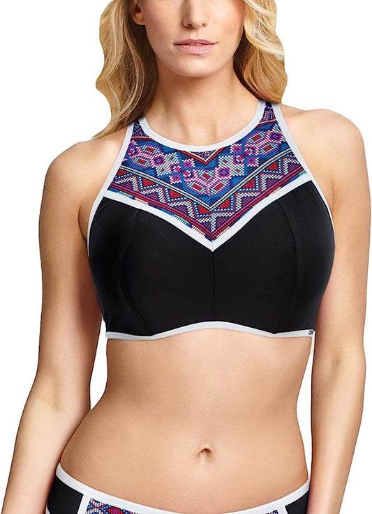 Panache Ayanna High Neck Crop Bikini Swim Top