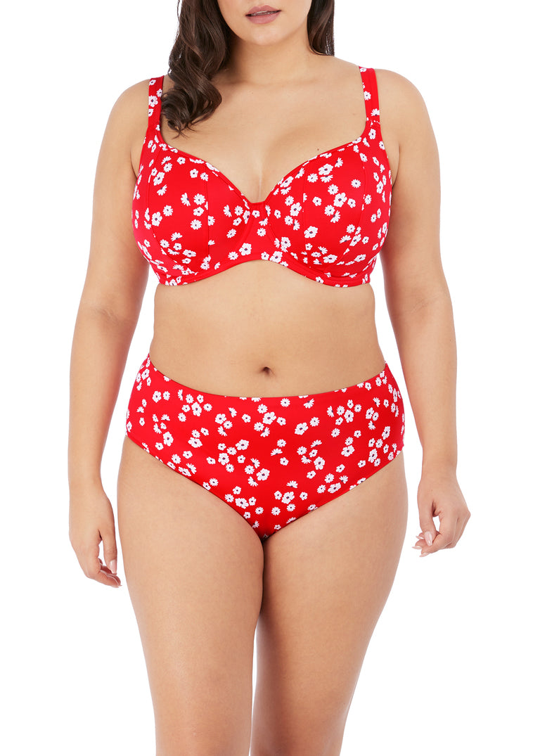 Elomi Plain Sailing Sweetheart Bikini Top Red Floral