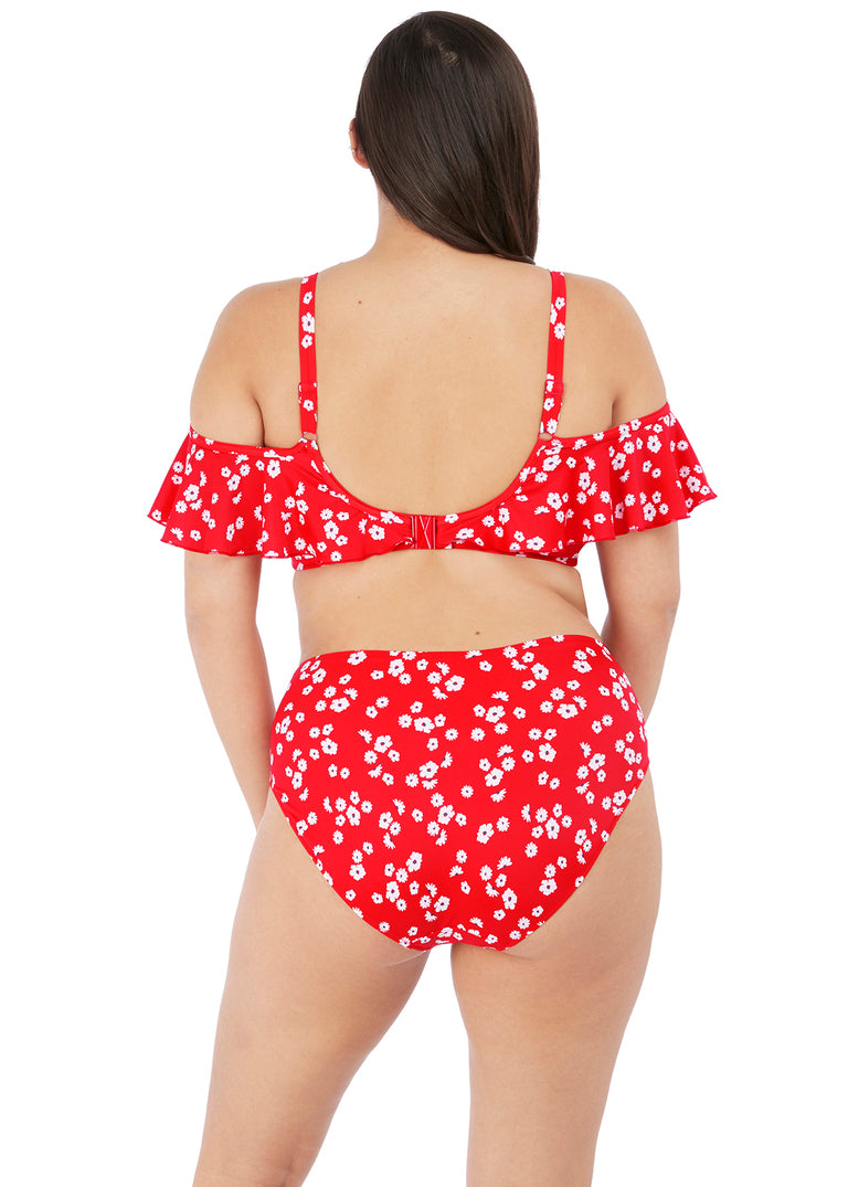 Elomi Plain Sailing Bardot Bikini Top Red Floral