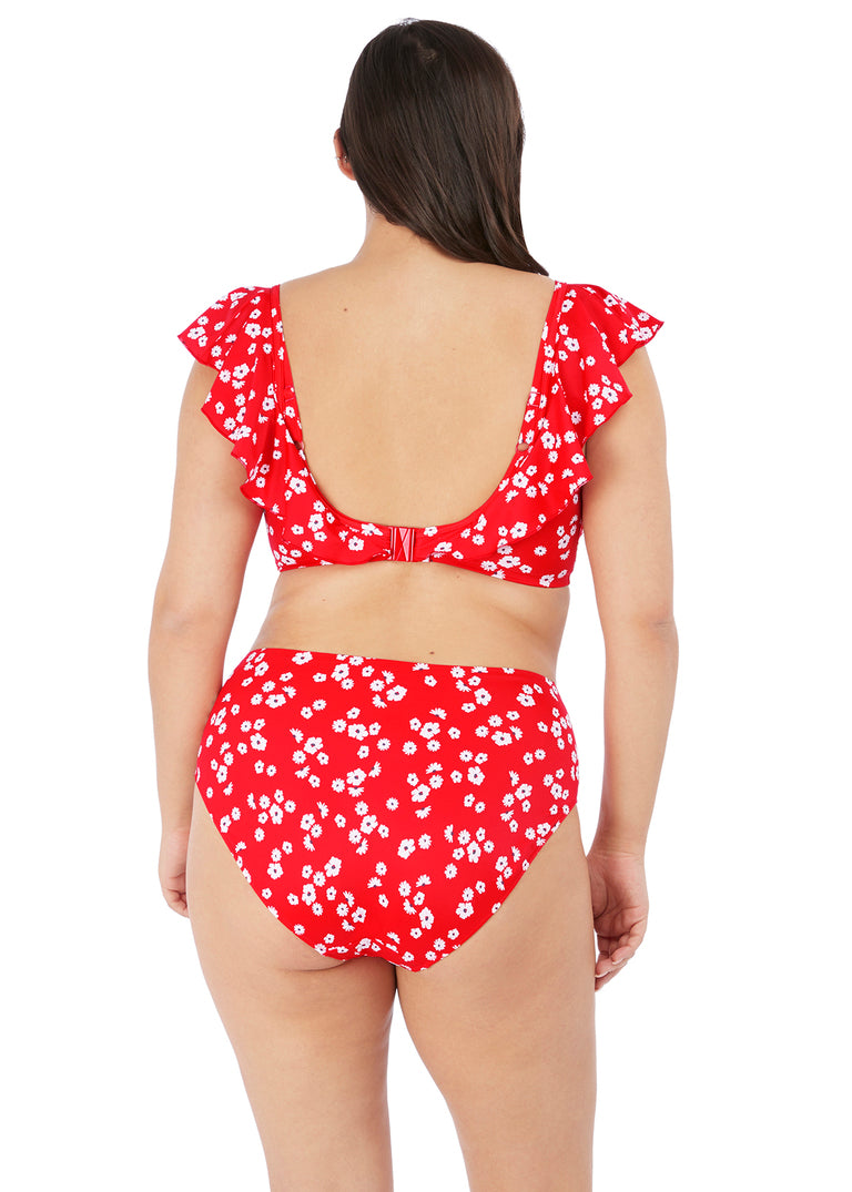 Elomi Plain Sailing Bardot Bikini Top Red Floral