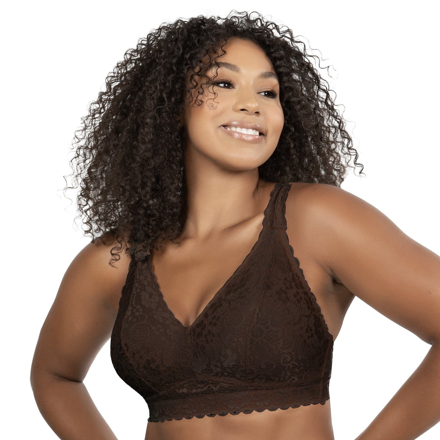 Parfait Adriana Wire Free Lace Bralette Deep Nude