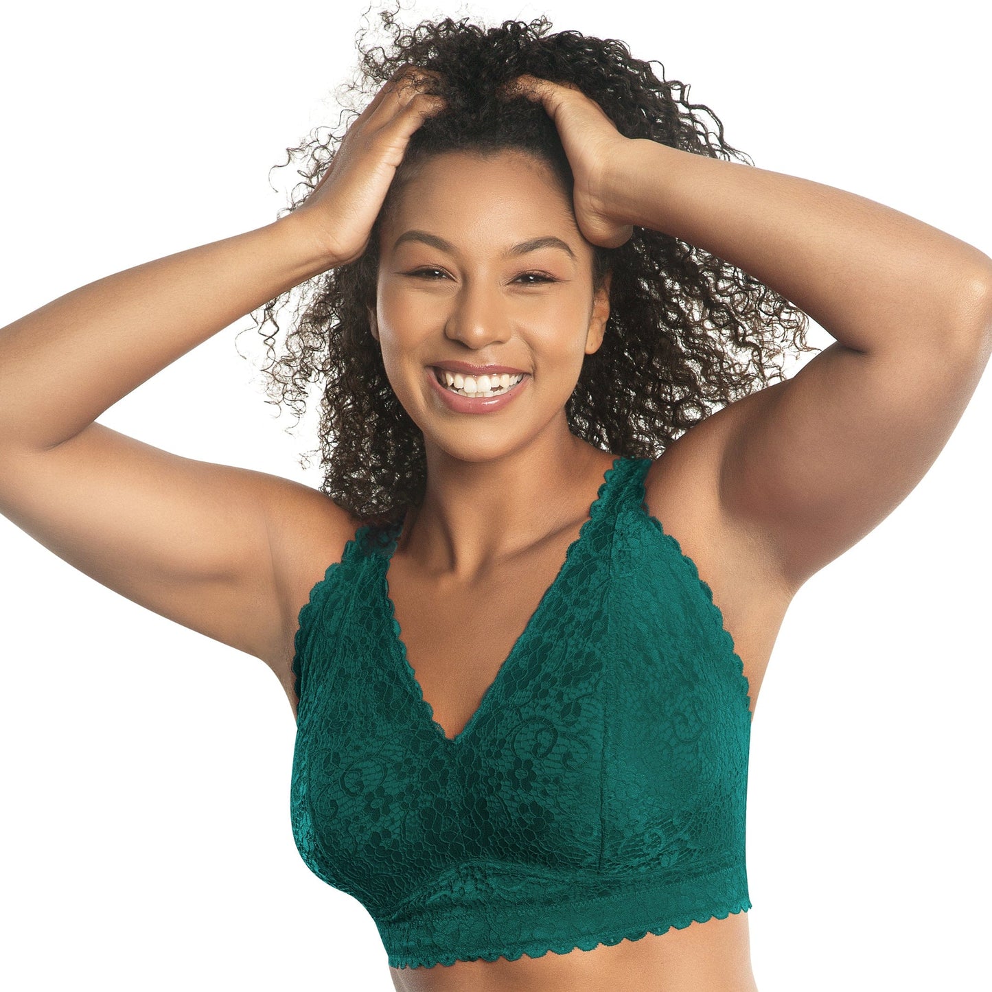 Parfait Adriana Wire Free Lace Bralette Emerald