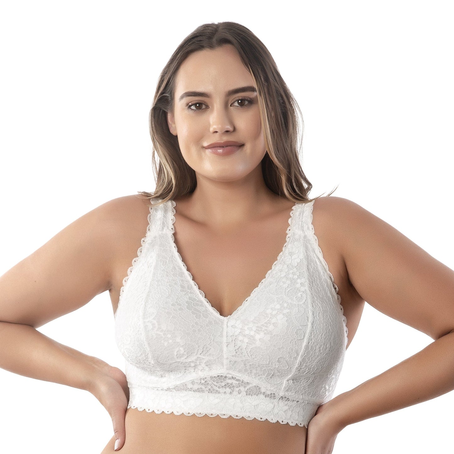 Parfait Adriana Wire-Free Lace Bralette Pearl White