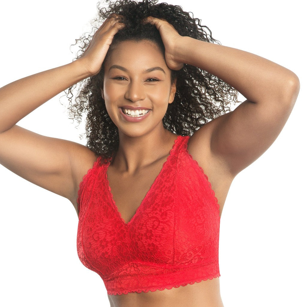 Parfait Adriana Wire Free Lace Bralette Racing Red