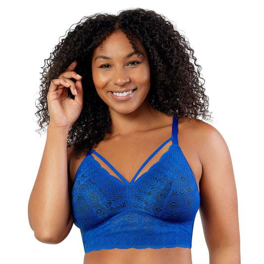 Parfait Mia Lace Wire-Free Padded Lace Bralette Sapphire