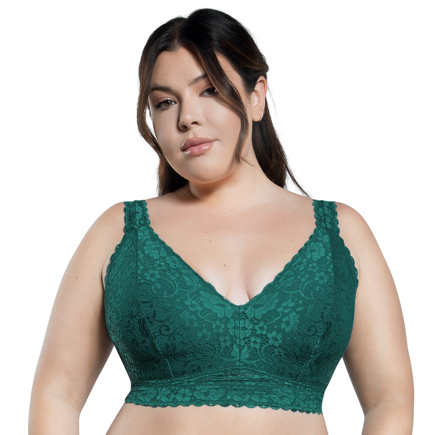 Parfait Adriana Wire Free Lace Bralette Emerald