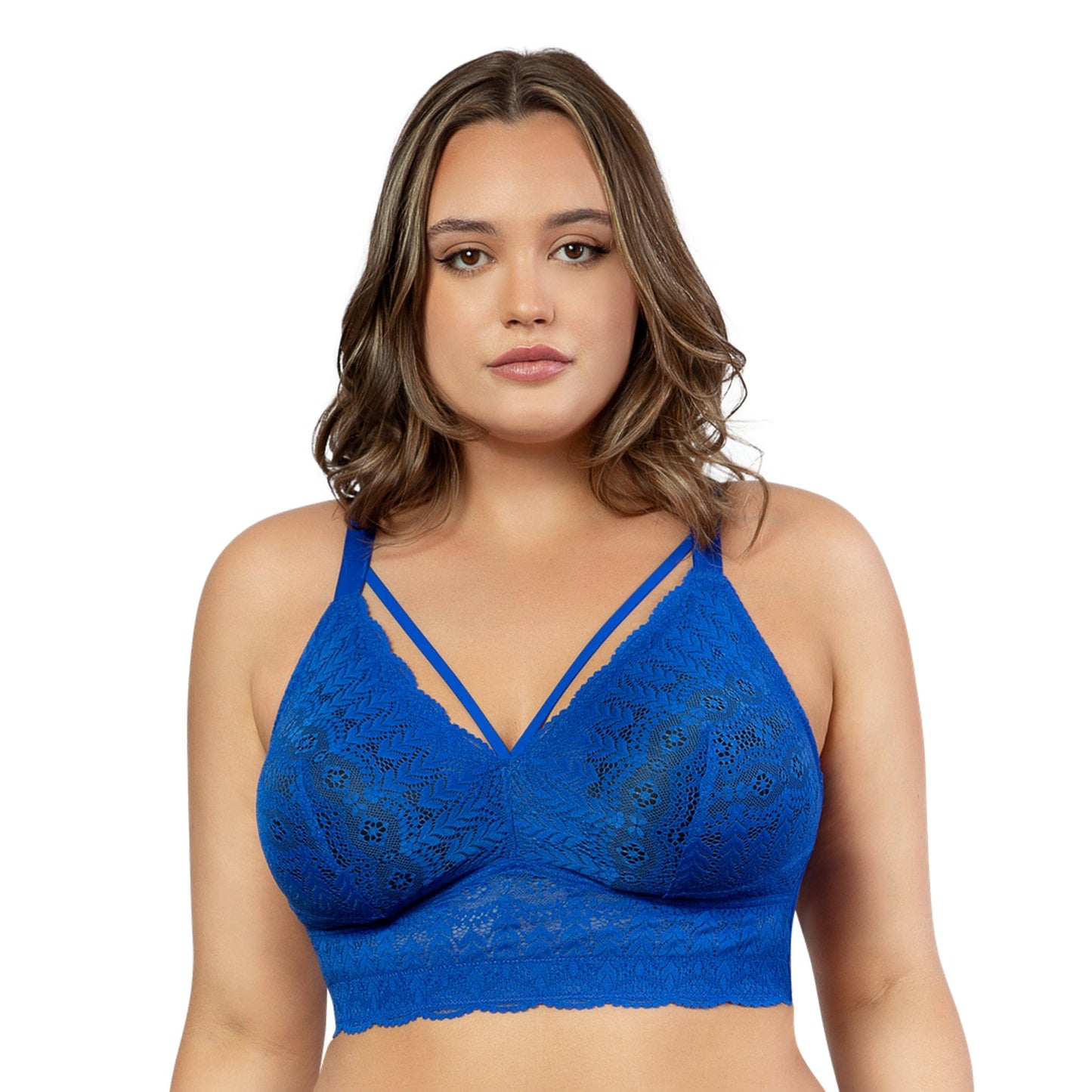 Parfait Mia Lace Wire-Free Padded Lace Bralette Sapphire