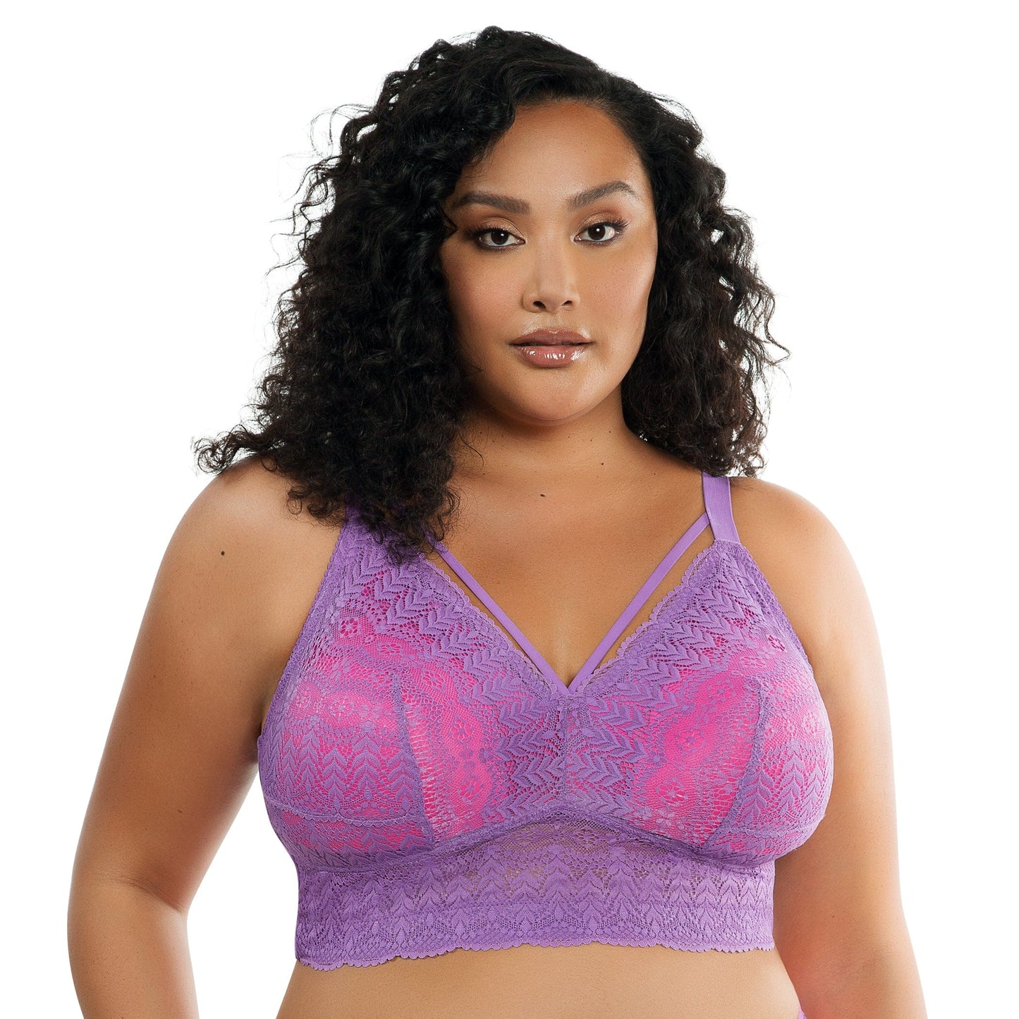 Parfait Mia Lace Wire-Free Padded Lace Bralette Light Orchid