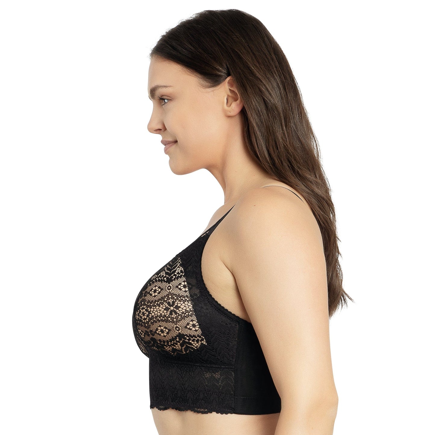 Parfait Mia Lace Wire-Free Padded Lace Bralette Black