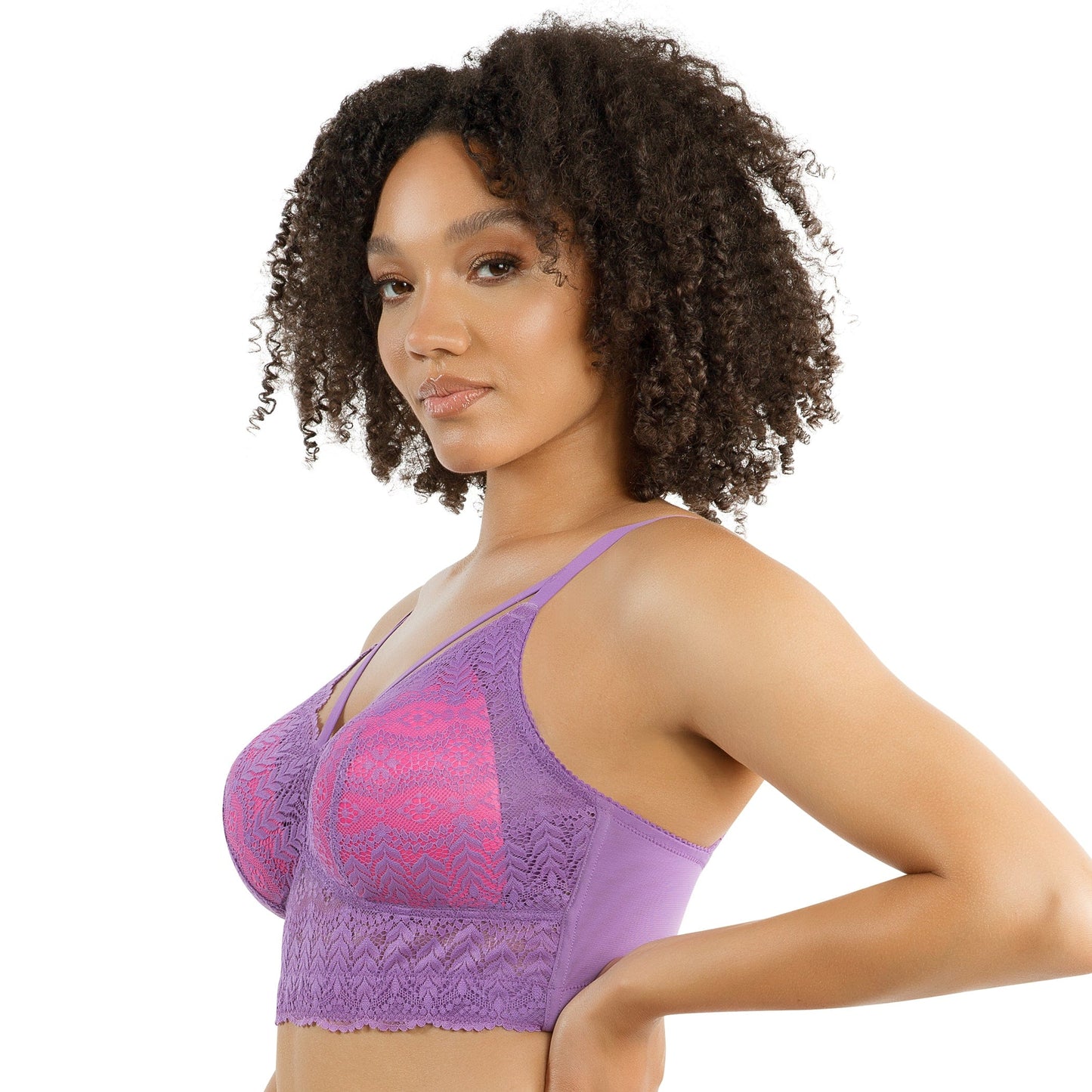 Parfait Mia Lace Wire-Free Padded Lace Bralette Light Orchid