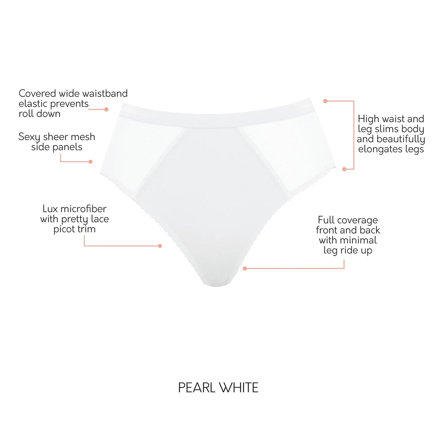 MICRO DRESSY FRENCH CUT PANTY - PEARL WHITE