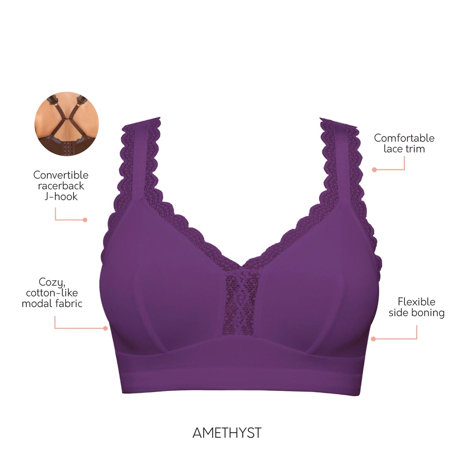 Parfait Dalis Wire-Free Bralette Amethyst