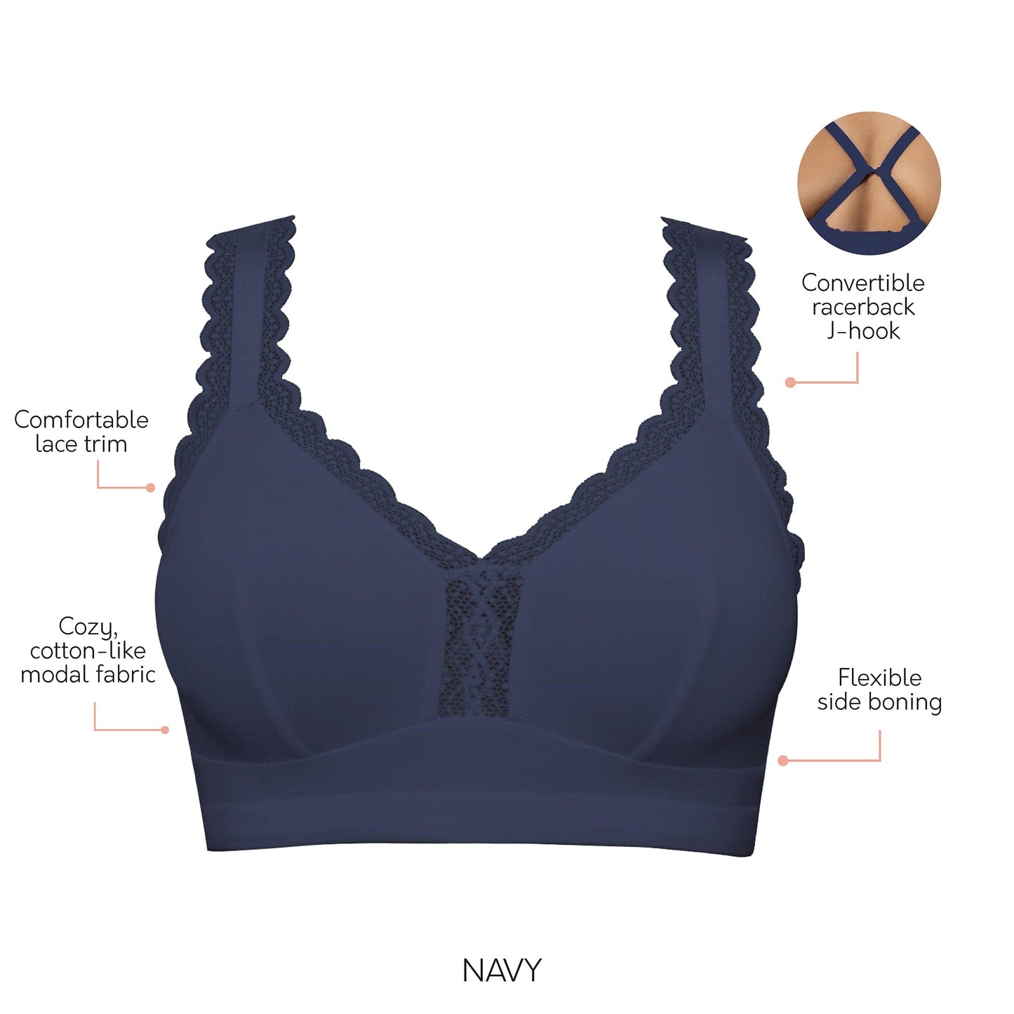 Parfait Dalis Wire-Free Bralette Navy