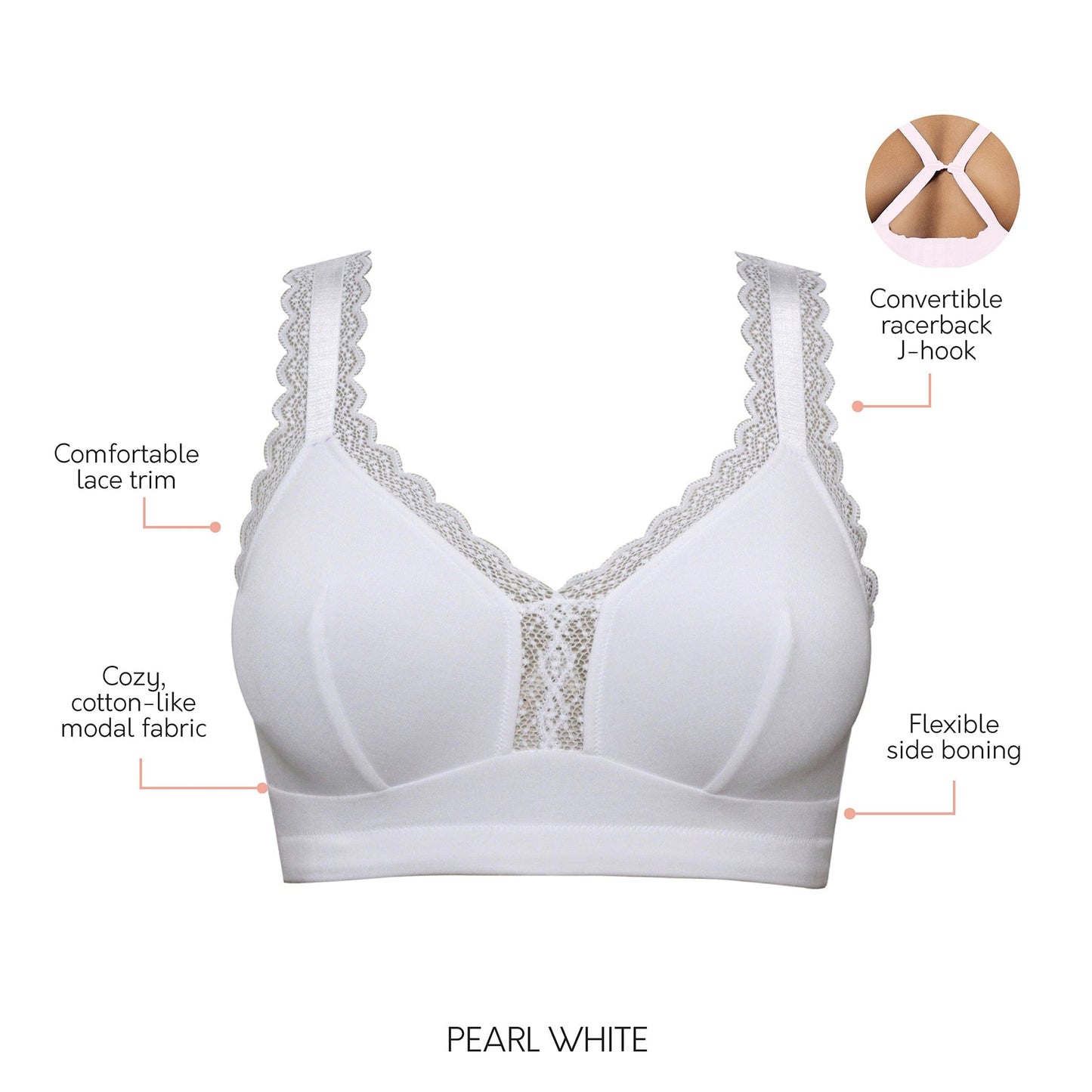 Parfait Dalis Wire-Free Bralette Pearl White