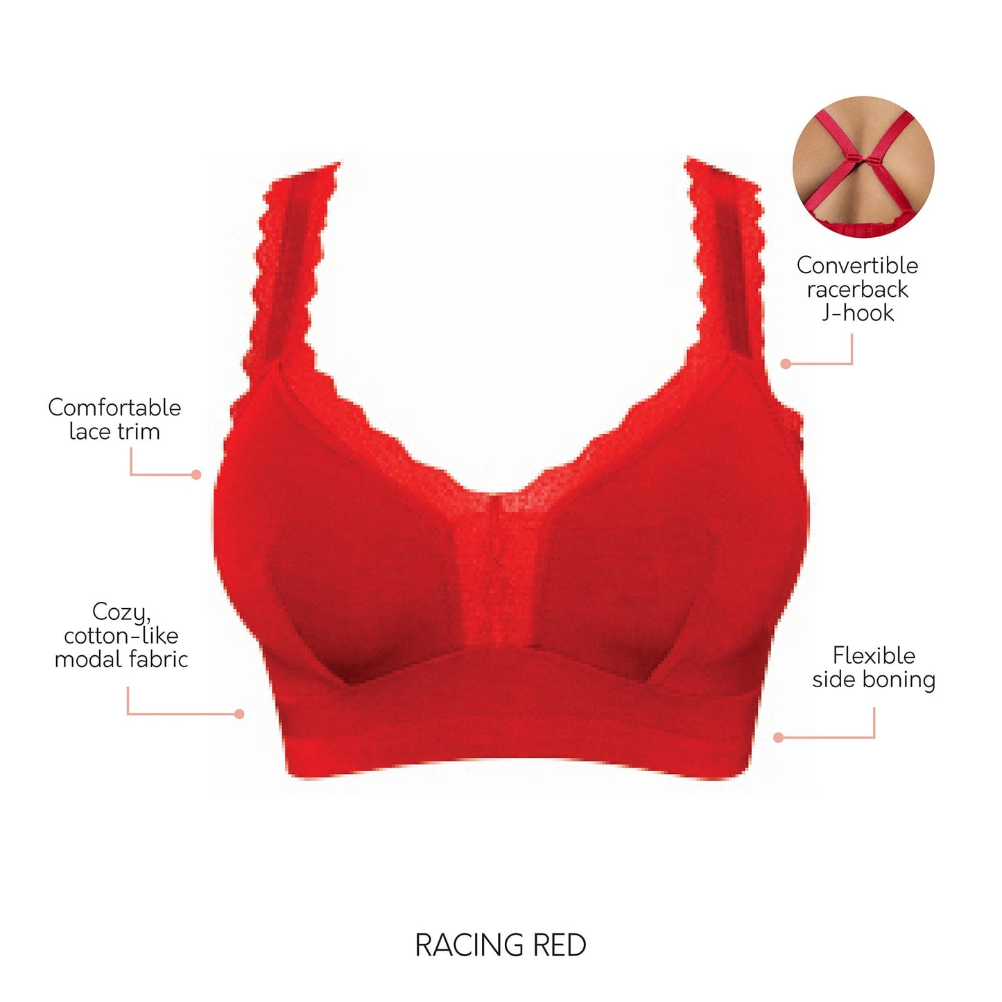 Parfait Dalis Wire-Free Bralette Racing Red