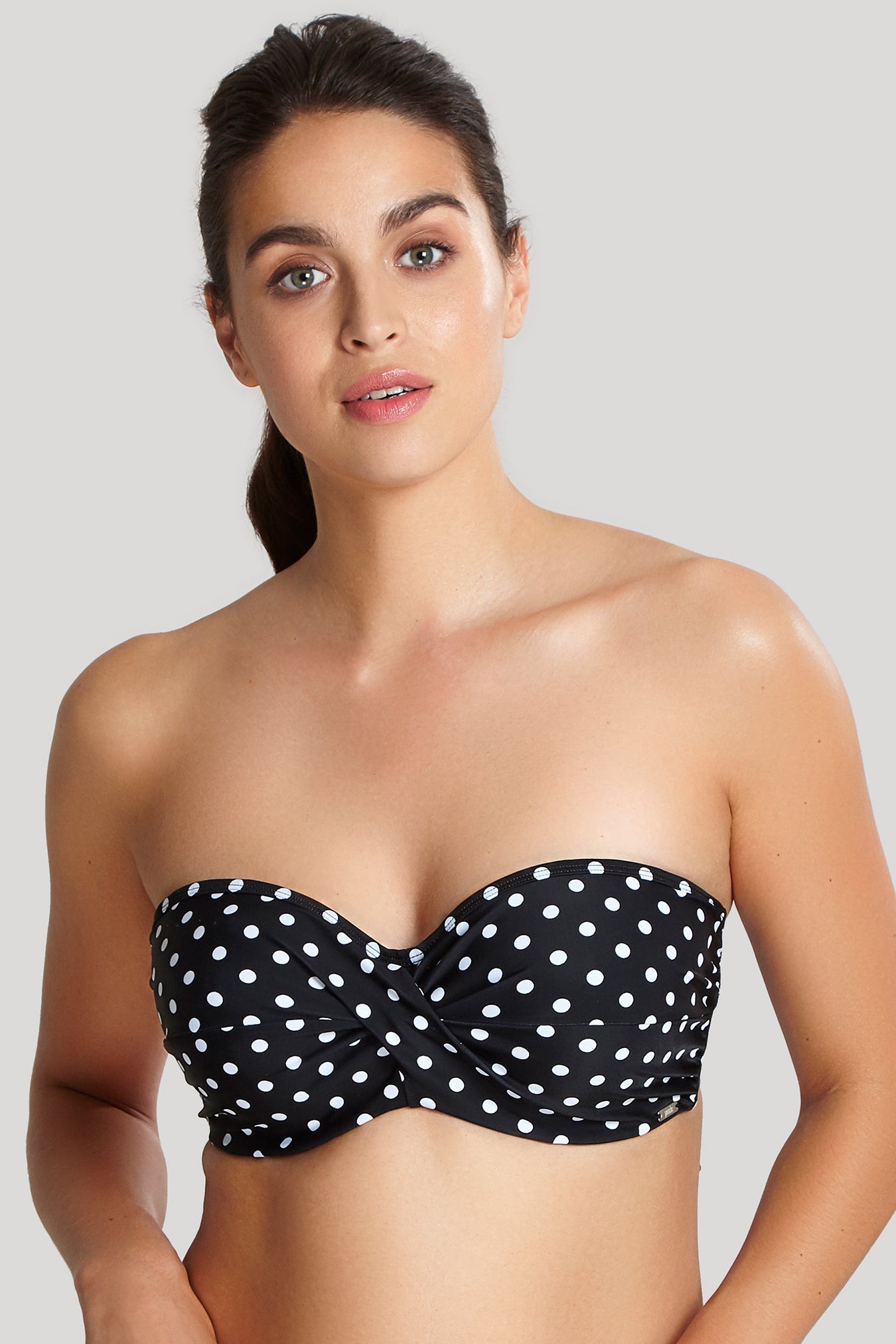 Panache Swim Anya Spot Bandeau Black/White