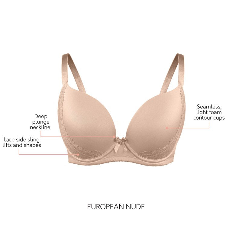 CASEY PLUNGE MOLDED T-SHIRT BRA - E. NUDE