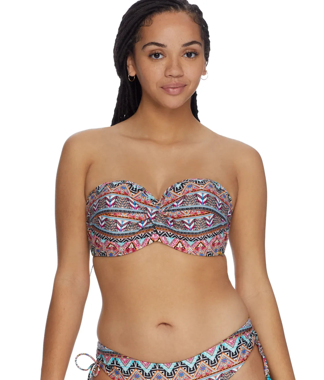 PANACHE  Eclectic Boho Twist Bandeau Bikini Top